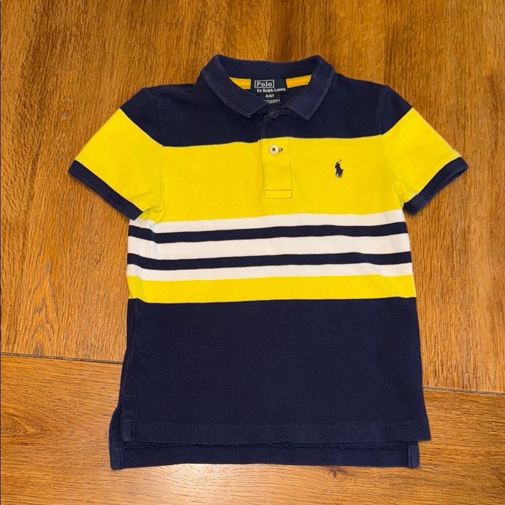 Polo by Ralph Lauren Color-Block Yellow and Blue Polo Shirt